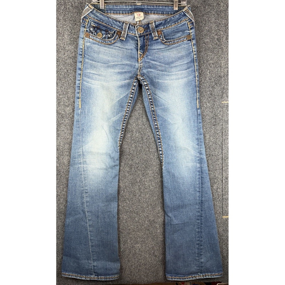 VTG True Religion Joey Super T Retro Women's Boot Cut Y2K Jeans Size 29(30x34.5)
